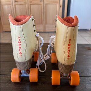 Impala Retro Roller Skates in Cream/Pale Yellow & Orange